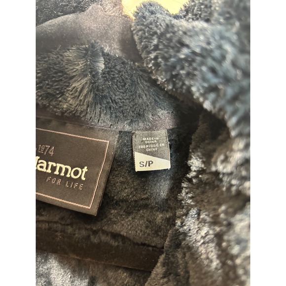 Marmot Womens Black Softshell Jacket Faux Fur Lined Hooded Full Zip Small - Picture 3 of 5
